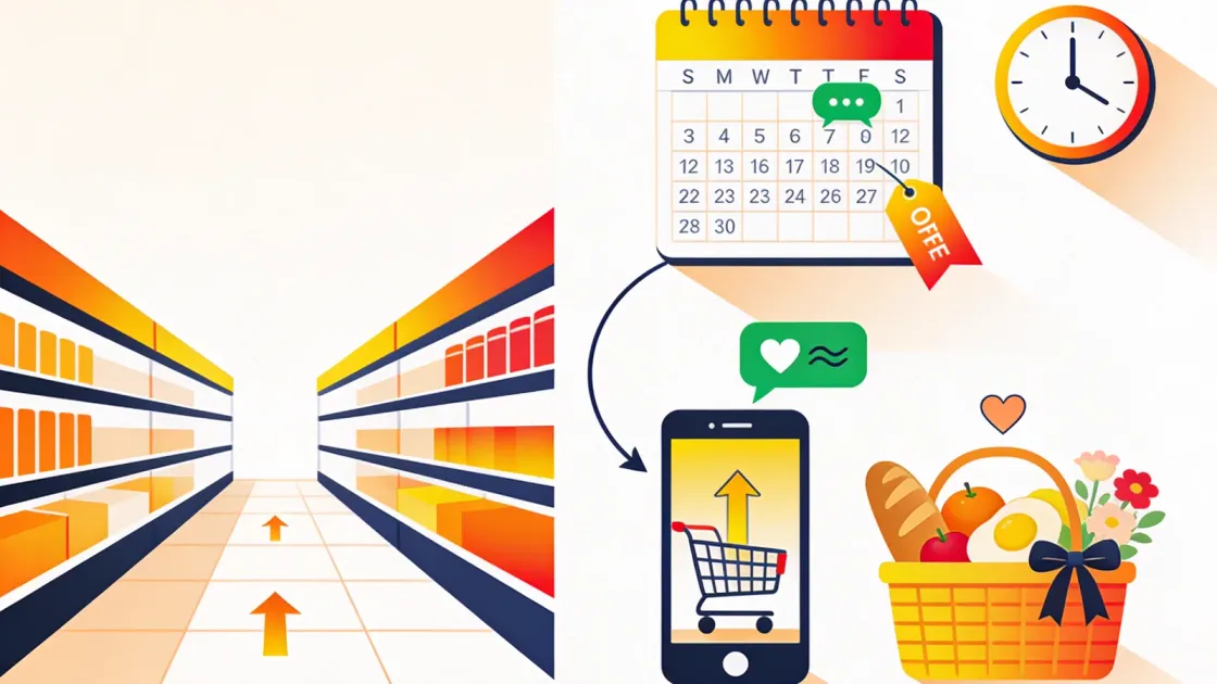 Calendário do ano com as datas comerciais do supermercado marcadas