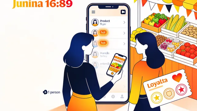 Cliente abrindo com gosto uma oferta do mercado no WhatsApp